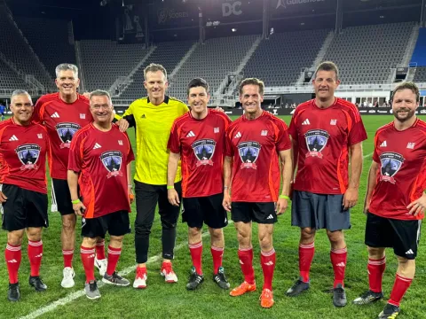 Members of the Congressional Soccer Caucus following the Congressional Soccer Game